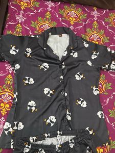 Panda Print Pajama Set