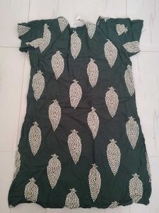 Green Floral Print Short Kurti