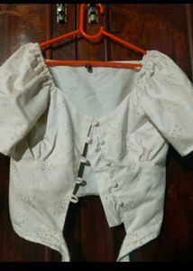 Sweetheart Neck Floral Puff Sleeve Crop Top