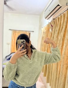 Sage Green Fuzzy Pullover