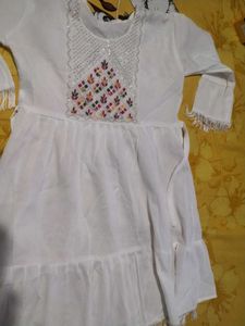 Embroidered White Kurta
