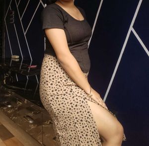 Animal Print Midi Skirt and top