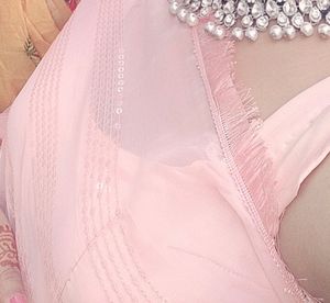 Peach Colour Sequence Saree