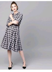 Chic Plaid Shirt Dress