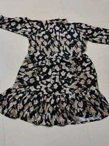Animal Print Ruffle Hem Dress