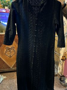 Elegant Black Embroidered Kurta