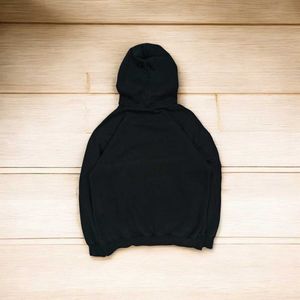 &#39;Thrasher&#39; Flame Logo Black Hoodie, Washed Look