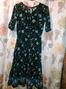 Green Floral Print Dress