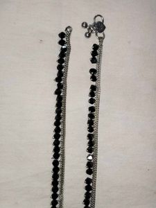 Black Beaded Anklets