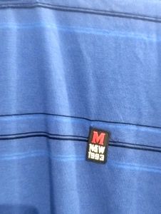 Men&#39;s Blue Full Sleeve Striped T-Shirt – Casual