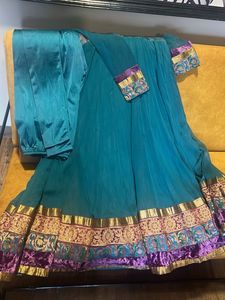 Elegant Teal Anarkali Kurta Set