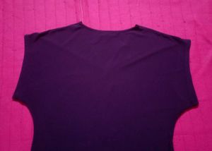 Elegant Purple Knot-Front Top
