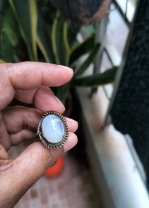 Vintage Mens Silver 925 Ring With Moonstone