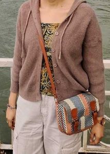 Brown Hoodie Cardigan