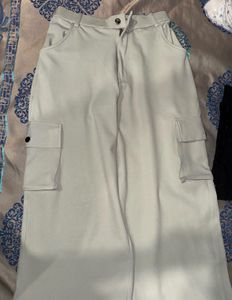 Iight Grey Cargo Pants For Women.