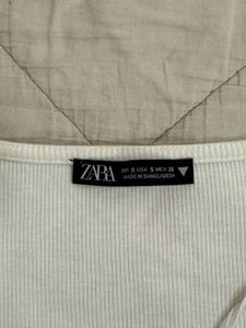 Zara White Square Neck Top
