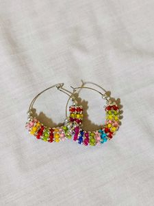 Beaded Hoop Earrings