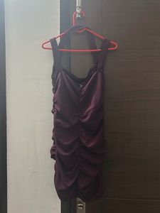 Burgundy Bodycon Mini Dress