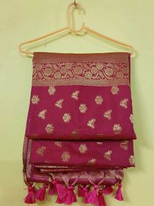 Elegant Pink Banarasi Saree