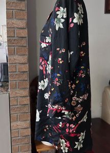 Zara Floral satin long kurta top