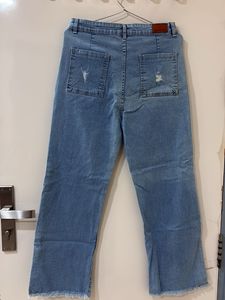 Distressed Wide Leg Jeans