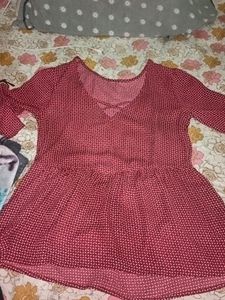 Cute Maroon Printed Top