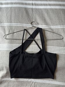 Black Crossover Tank Top