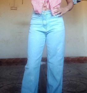 Light Wash Wide Leg Jeans