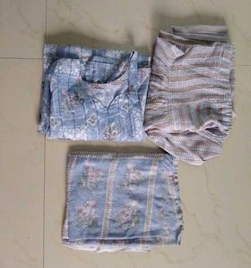 Blue Printed Salwar Kameez Set