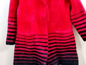 premium imported red and black striped knit cardig