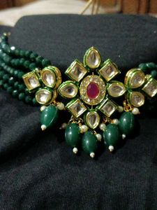Green Kundan Necklace Set