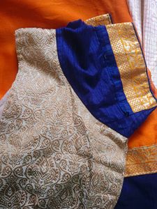 Offer 💥Festive Saree &amp; Blouse 🌟🧡💙🌟