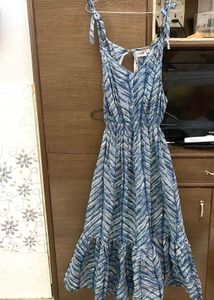 Blue Printed Maxi Dress