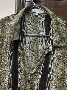Tiger Print Cutsleeves Shirt