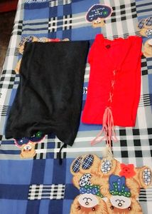Red Kurti With Black Pant