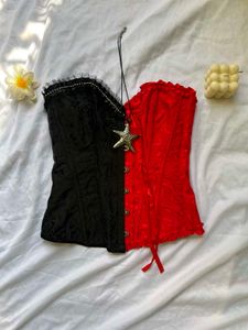 Red & Black Corset Top