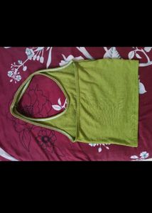 Olive Green Halter Neck Top