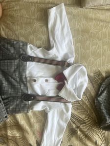 boys dungaree onesie set with cap