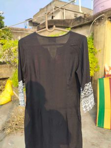 Naari Embroidered Black kurti