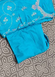 Kashmiri Teal hand work kurta set