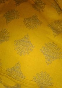 Elegant Yellow Cotton Kurti Fabric