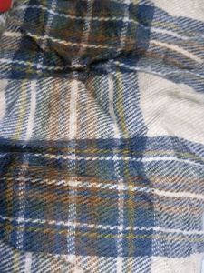 Blue &amp; White Plaid Throw Blanket 1