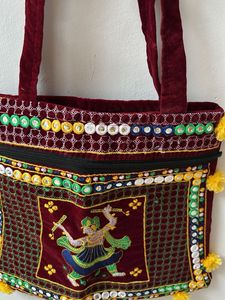 Embroidered Shoulder Bag