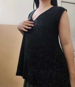 Zara Black Sequine Top