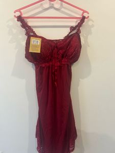 Red Lace Lingerie Set - Size M