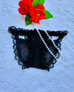 Black Polka Dot Lace Brief