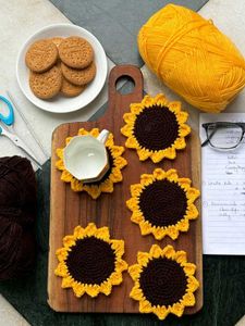 Combo Of 2 Sunflower Coaster For Cups And Glass