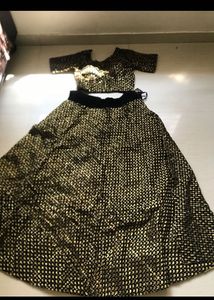 gold n black Lehenga