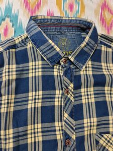Men&#39;s Blue &amp; Yellow Plaid Button-Down Shirt