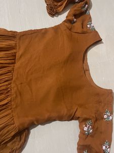 Boho Embroidered Brown Dress